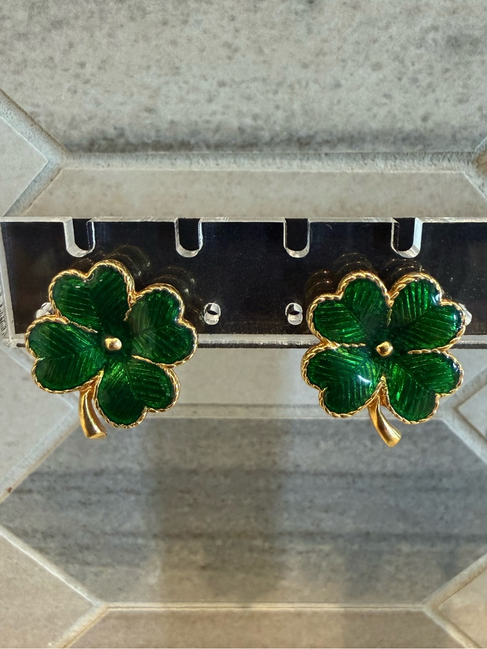 Avon Shamrock pierced earrings